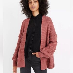 Madewell Rose Bobble Cardigan Sweater L